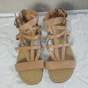 Nine West Tan Sandles with Gold Buckle (s) 7 1/2 M